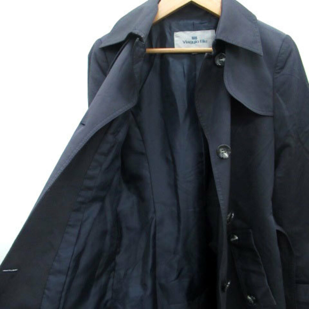 VIAGGIO BLU(ビアッジョブルー)のビアッジョブルー トレンチコート スプリングコート ロング丈 ベルト付き 1 紺 レディースのジャケット/アウター(トレンチコート)の商品写真