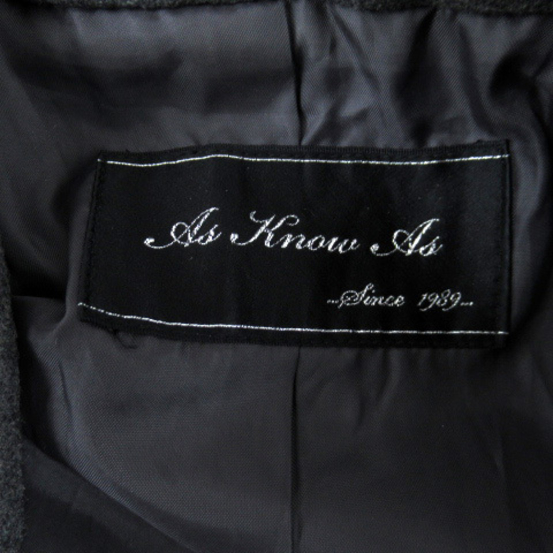AS KNOW AS(アズノウアズ)のアズノウアズ スタンドカラーコート ミドル丈 フレアスリーブ ウール グレー レディースのジャケット/アウター(その他)の商品写真