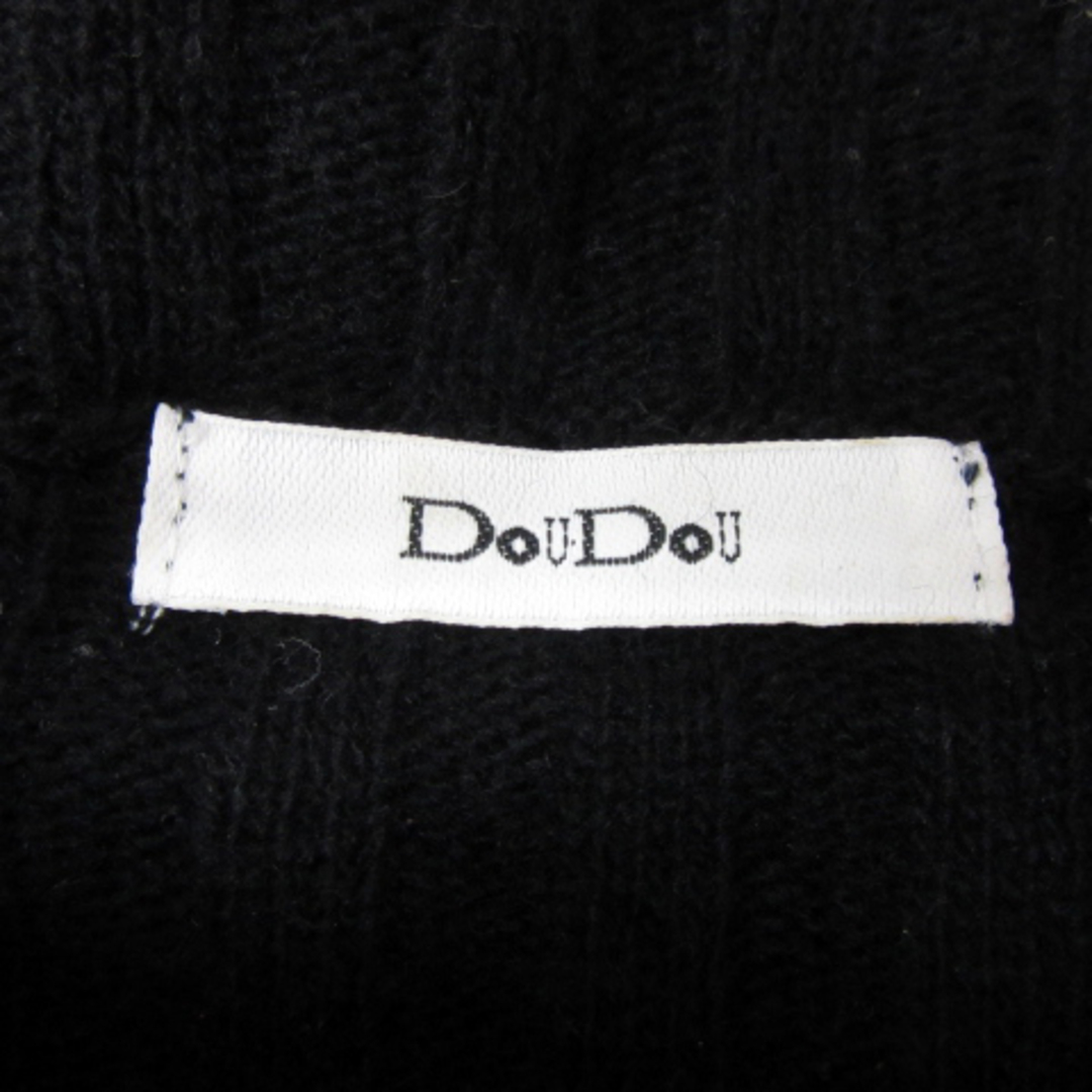 DouDou(ドゥドゥ)のドゥドゥ ニットワンピース 長袖 無地 ウール オーバーサイズ F 黒 レディースのワンピース(ひざ丈ワンピース)の商品写真