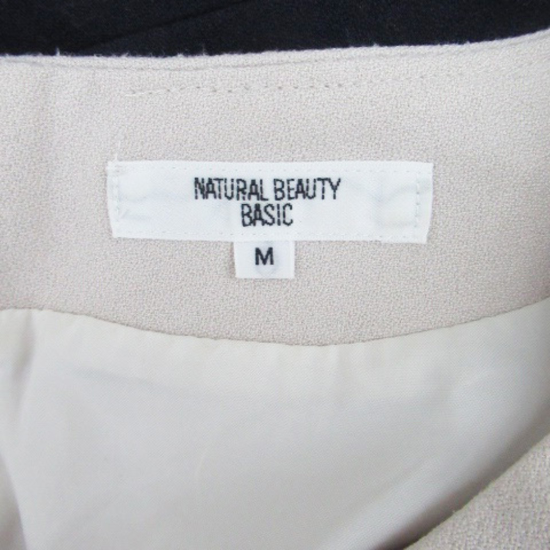 NATURAL BEAUTY BASIC(ナチュラルビューティーベーシック)のナチュラルビューティーベーシック ワンピース 長袖 ひざ丈 M ベージュ 紺 レディースのワンピース(ロングワンピース/マキシワンピース)の商品写真