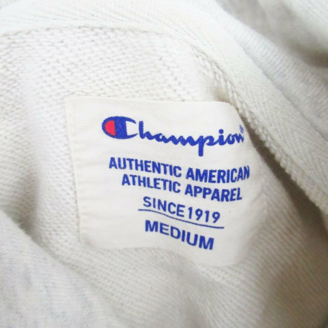 Champion(チャンピオン)のチャンピオン パーカー プルオーバー 長袖 ロゴ刺繍 M オフホワイト 青 レディースのトップス(パーカー)の商品写真