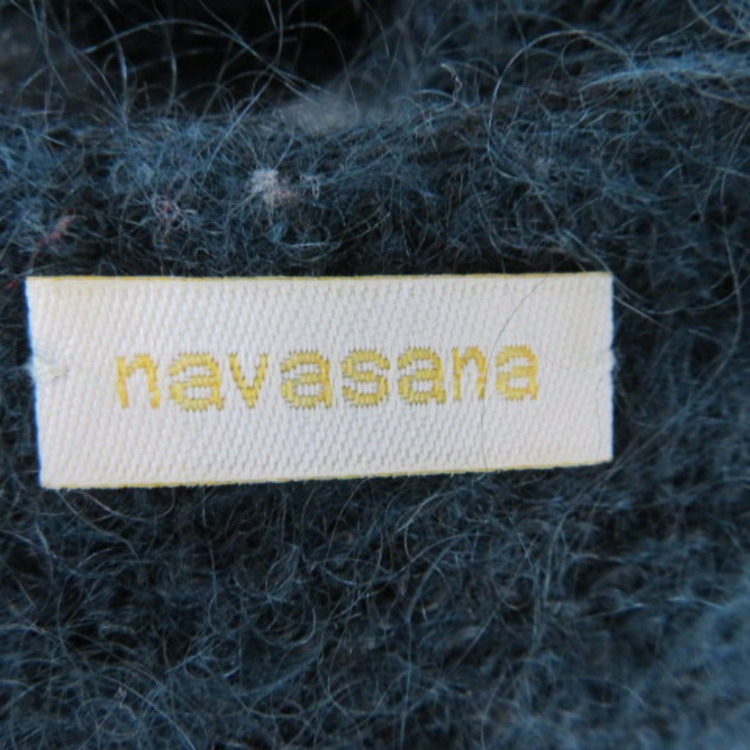 navasana(ナバアサナ)のナバアサナ ニット セーター 長袖 Vネック ボーダー柄 ウール混 モヘヤ混 レディースのトップス(ニット/セーター)の商品写真