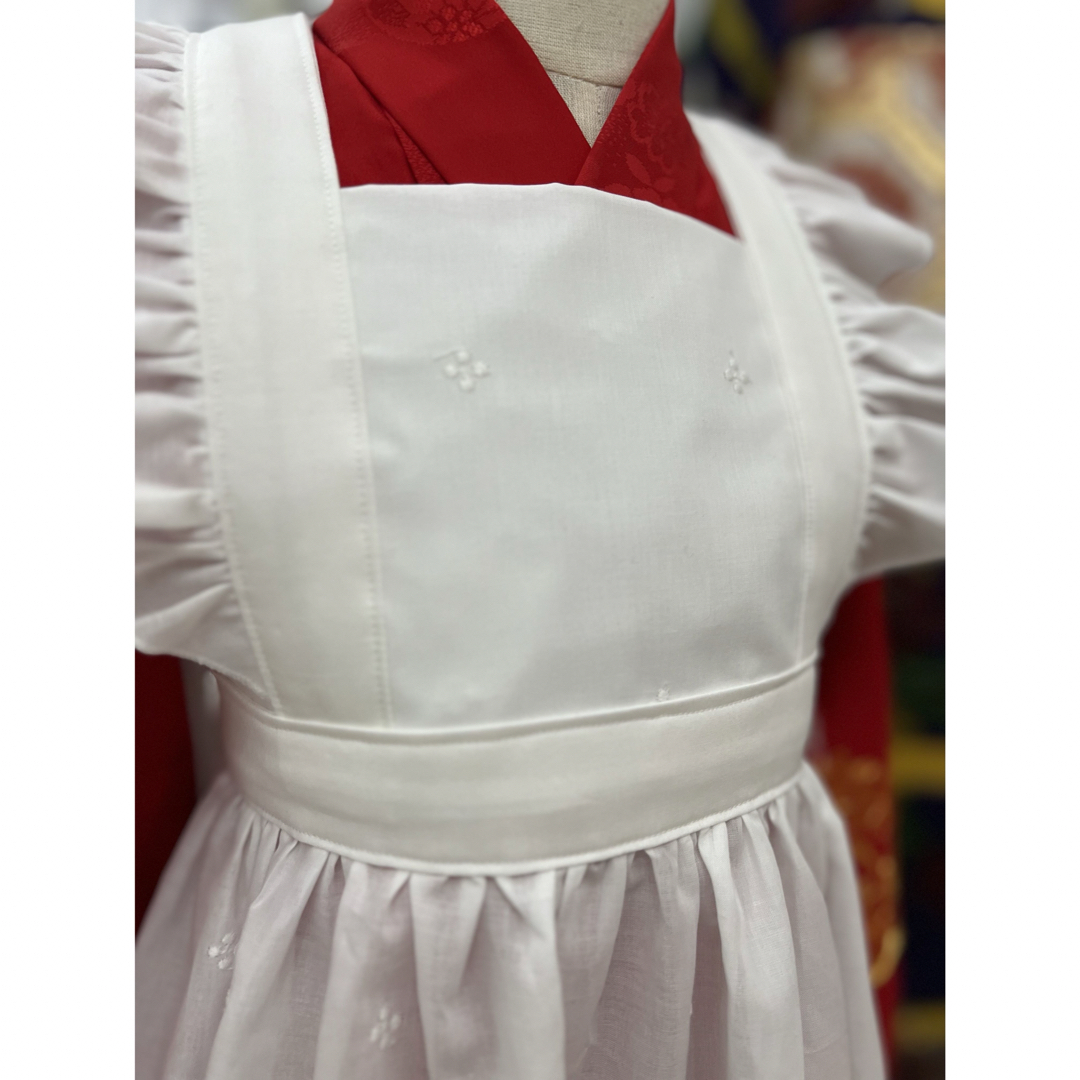 刺繍ローン生地使用被布エプロン♡ キッズ/ベビー/マタニティのキッズ服女の子用(90cm~)(和服/着物)の商品写真