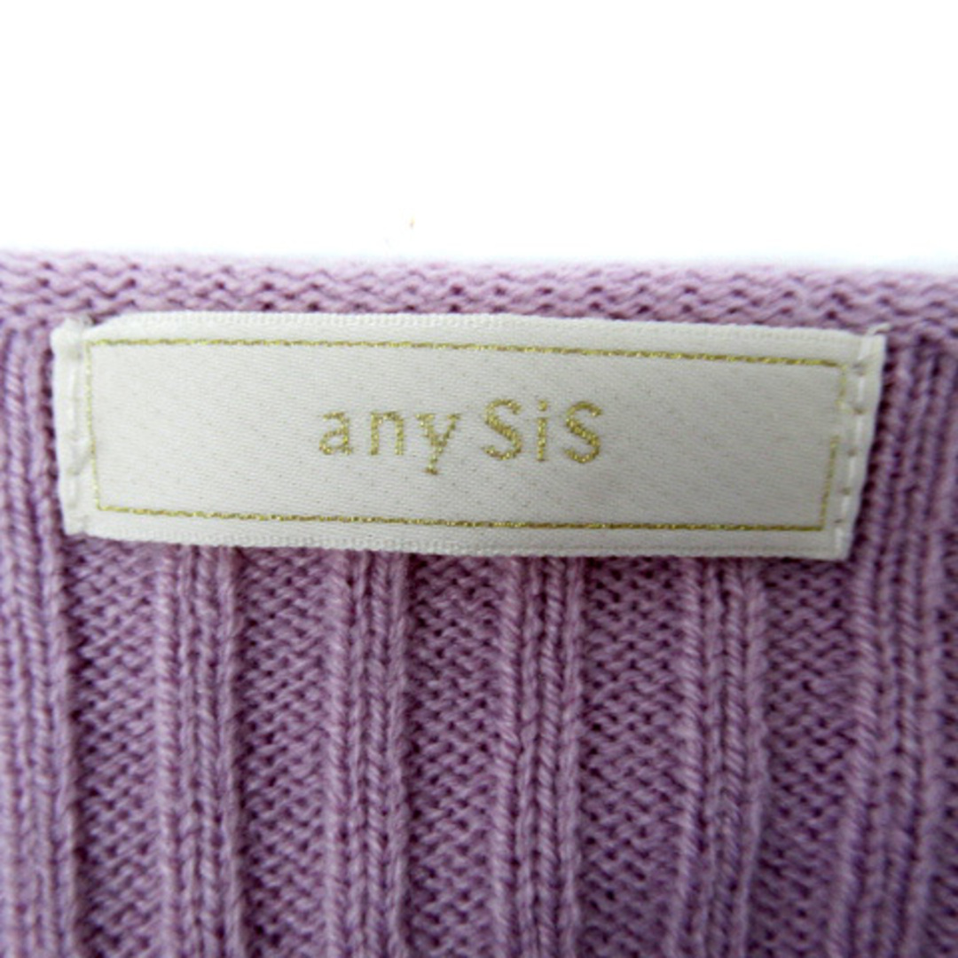anySiS(エニィスィス)のエニィスィス エニシス ケーブルニット カットソー 長袖 大きいサイズ 4 紫 レディースのトップス(ニット/セーター)の商品写真