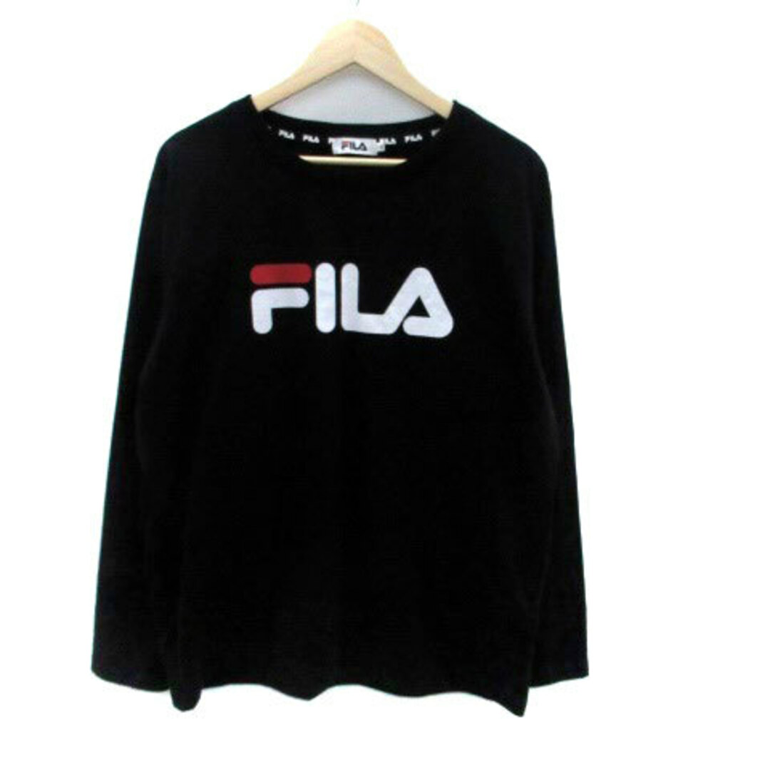 FILA(フィラ)のフィラ Tシャツ カットソー  プリント 大きいサイズ 3L 黒 オフホワイト レディースのトップス(Tシャツ(長袖/七分))の商品写真