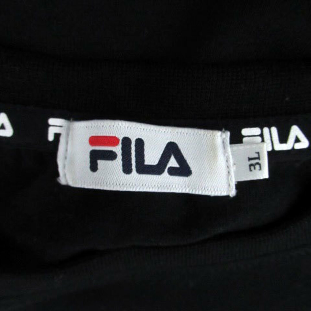 FILA(フィラ)のフィラ Tシャツ カットソー  プリント 大きいサイズ 3L 黒 オフホワイト レディースのトップス(Tシャツ(長袖/七分))の商品写真