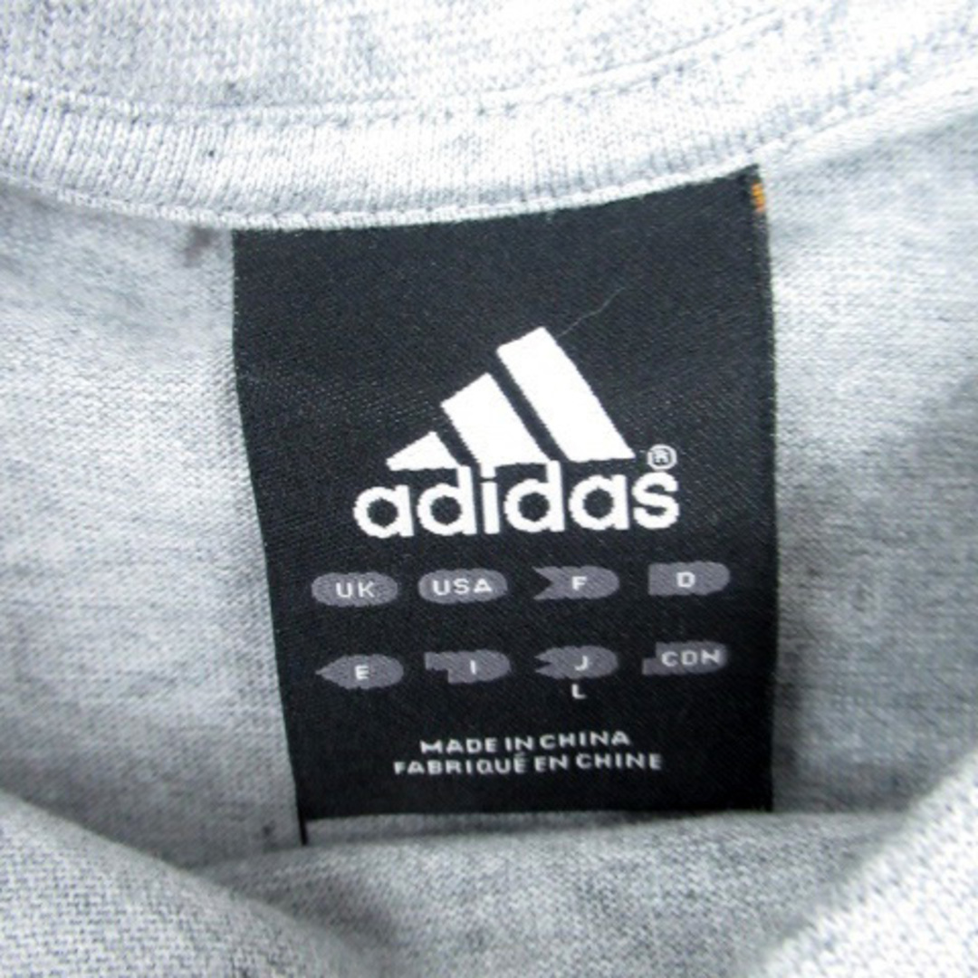 adidas(アディダス)のアディダス Tシャツ カットソー クルーネック 半袖 ロゴプリント L グレー メンズのトップス(Tシャツ/カットソー(半袖/袖なし))の商品写真
