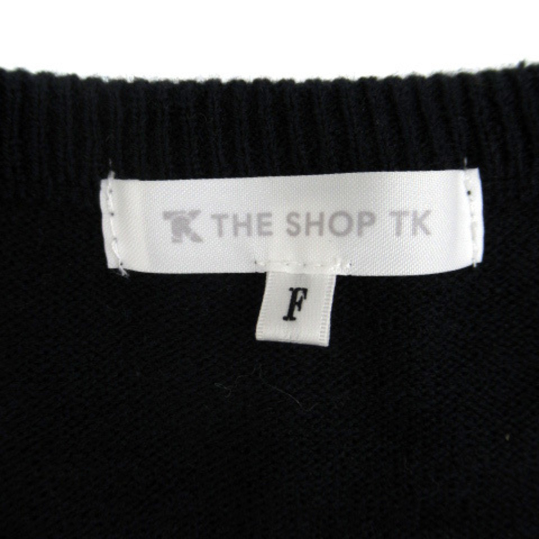 THE SHOP TK(ザショップティーケー)のザショップティーケー ニットワンピース レース F 紺 ■MO レディースのワンピース(ひざ丈ワンピース)の商品写真