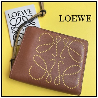 ロエベ(LOEWE)のロエベ  アナグラム　二つ折り財布　ブラウン　茶色　イエロー　ストラップ(財布)
