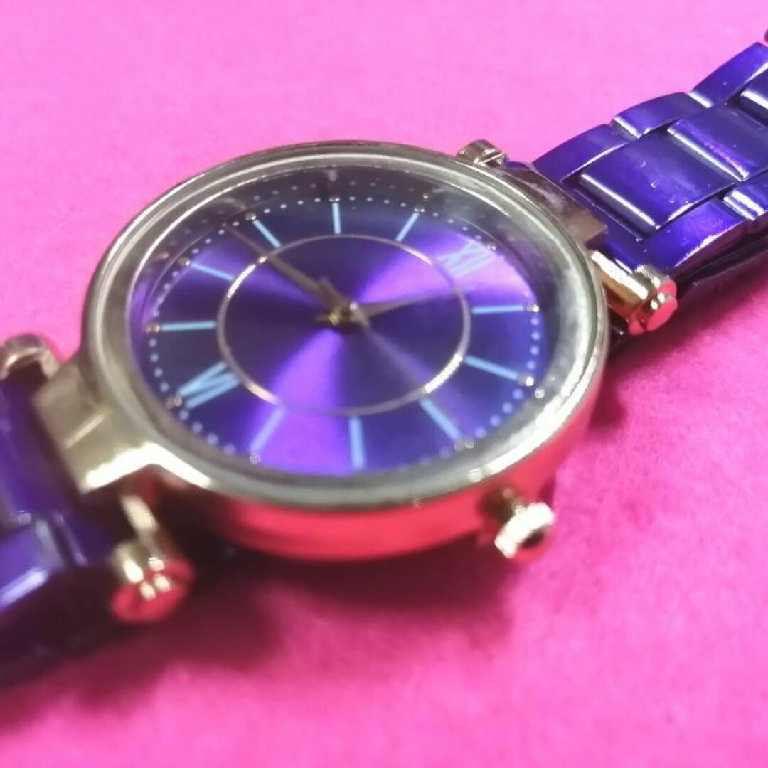 腕時計 レディース アナログ 大人お洒落 かわいい メタル パープル 紫色 レディースのファッション小物(腕時計)の商品写真