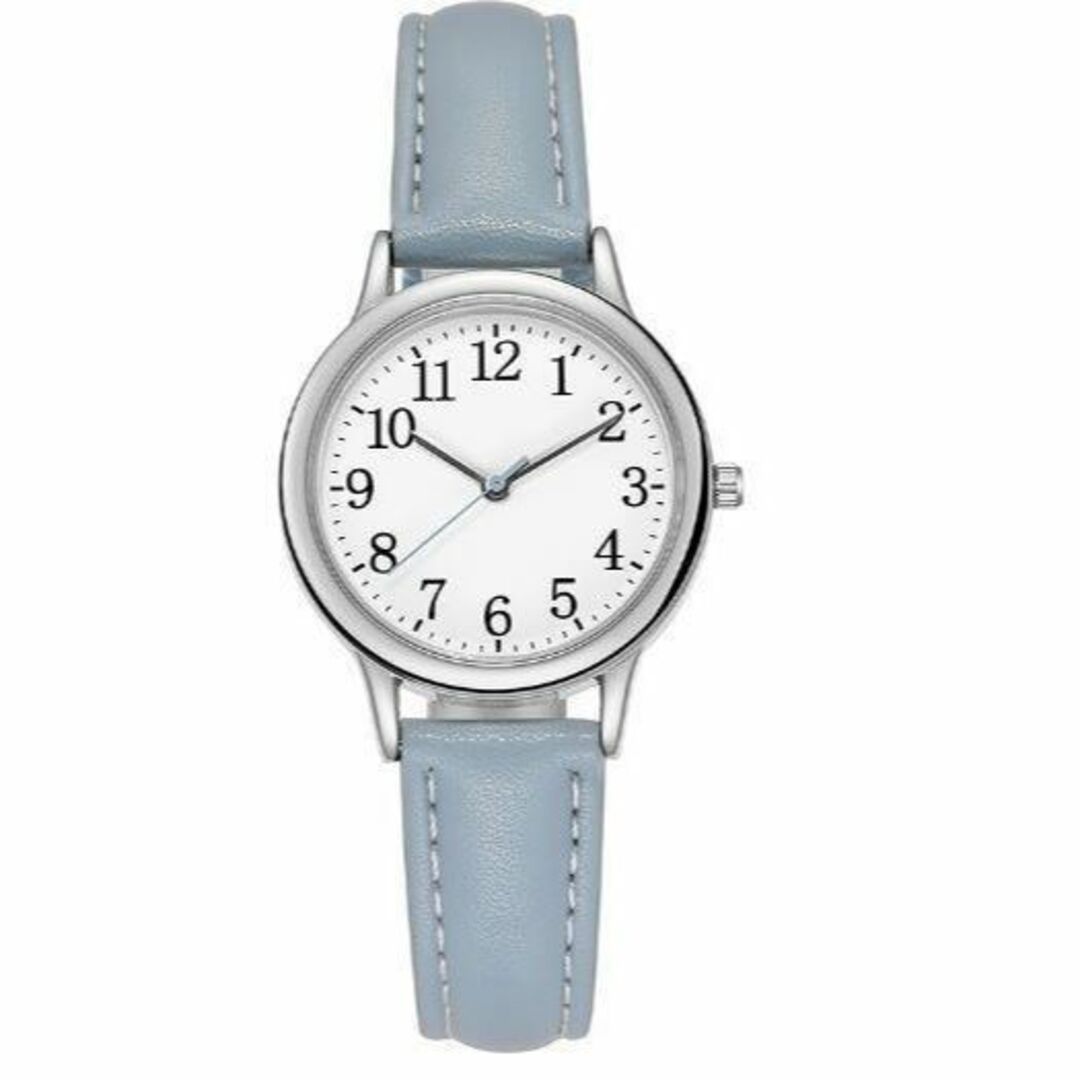 腕時計 レディース アナログ かわいい PUレザー パステルブルー レディースのファッション小物(腕時計)の商品写真