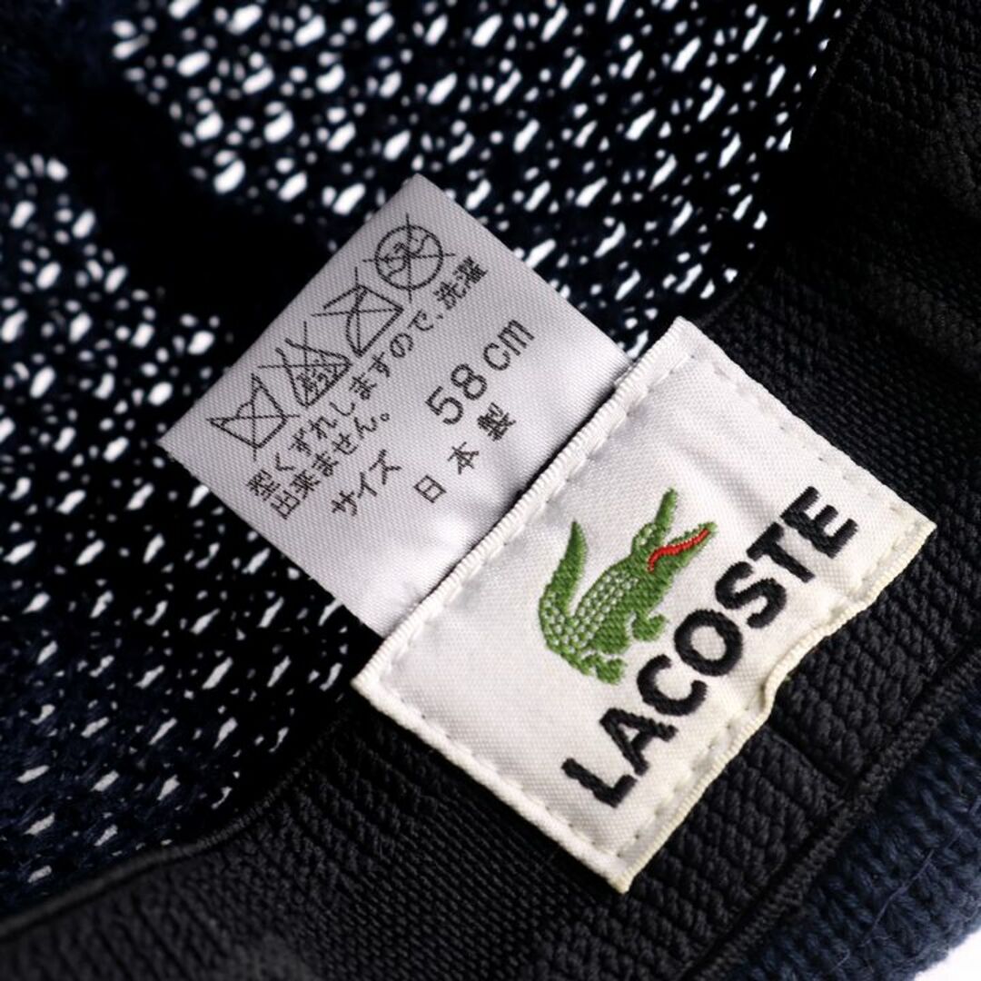 LACOSTE(ラコステ)のラコステ 中折れハット メッシュ ロゴ 日本製 ブランド 帽子 メンズ 58cmサイズ ネイビー LACOSTE メンズの帽子(ハット)の商品写真