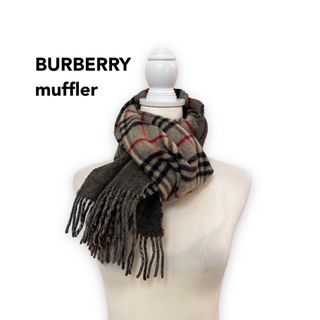 バーバリー(BURBERRY)のBurberry バーバリー　マフラー　ストール　ノバチェック　ウール　グレー(マフラー/ショール)