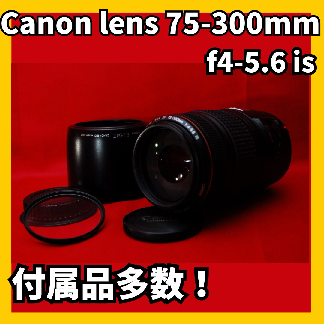 Canon(キヤノン)の❤️１本便利‼️❤️Canon lens 75-300 f4-5.6 is スマホ/家電/カメラのカメラ(レンズ(ズーム))の商品写真