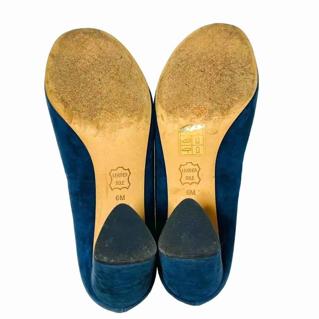 Tory Burch(トリーバーチ)の美品✨トリーバーチ 6M /約23㎝ パンプス スエード ゴールド金具 紺 レディースの靴/シューズ(ハイヒール/パンプス)の商品写真