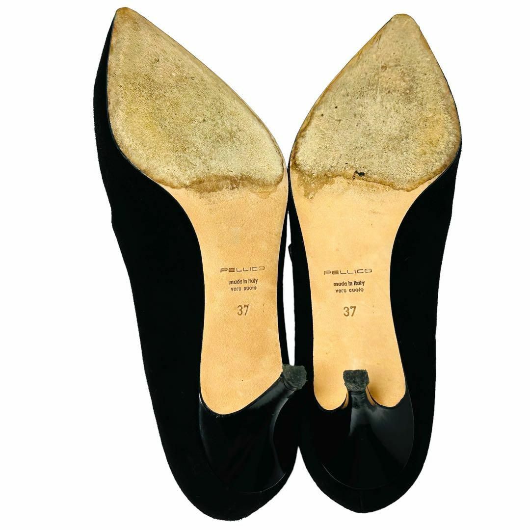PELLICO(ペリーコ)の美品✨ペリーコ 37 約24㎝ パンプス スエード メリージェーン ストラップ黒 レディースの靴/シューズ(ハイヒール/パンプス)の商品写真