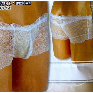 112☆新品☆日本製 M 総レースボクサーパンツ 白 セクシー スケスケ エロ(その他)