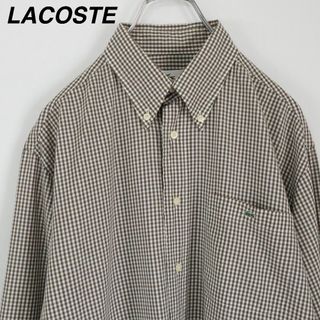 ラコステ(LACOSTE)の【ギンガムチェック】ラコステ／チェックシャツ　刺繍ロゴ　春カラー　日本製　古着(シャツ)