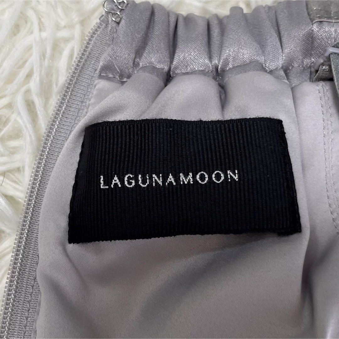 LagunaMoon(ラグナムーン)のLAGUNAMOON LADYハイウエストワイドパンツドレス　オールインワン　M レディースのパンツ(オールインワン)の商品写真