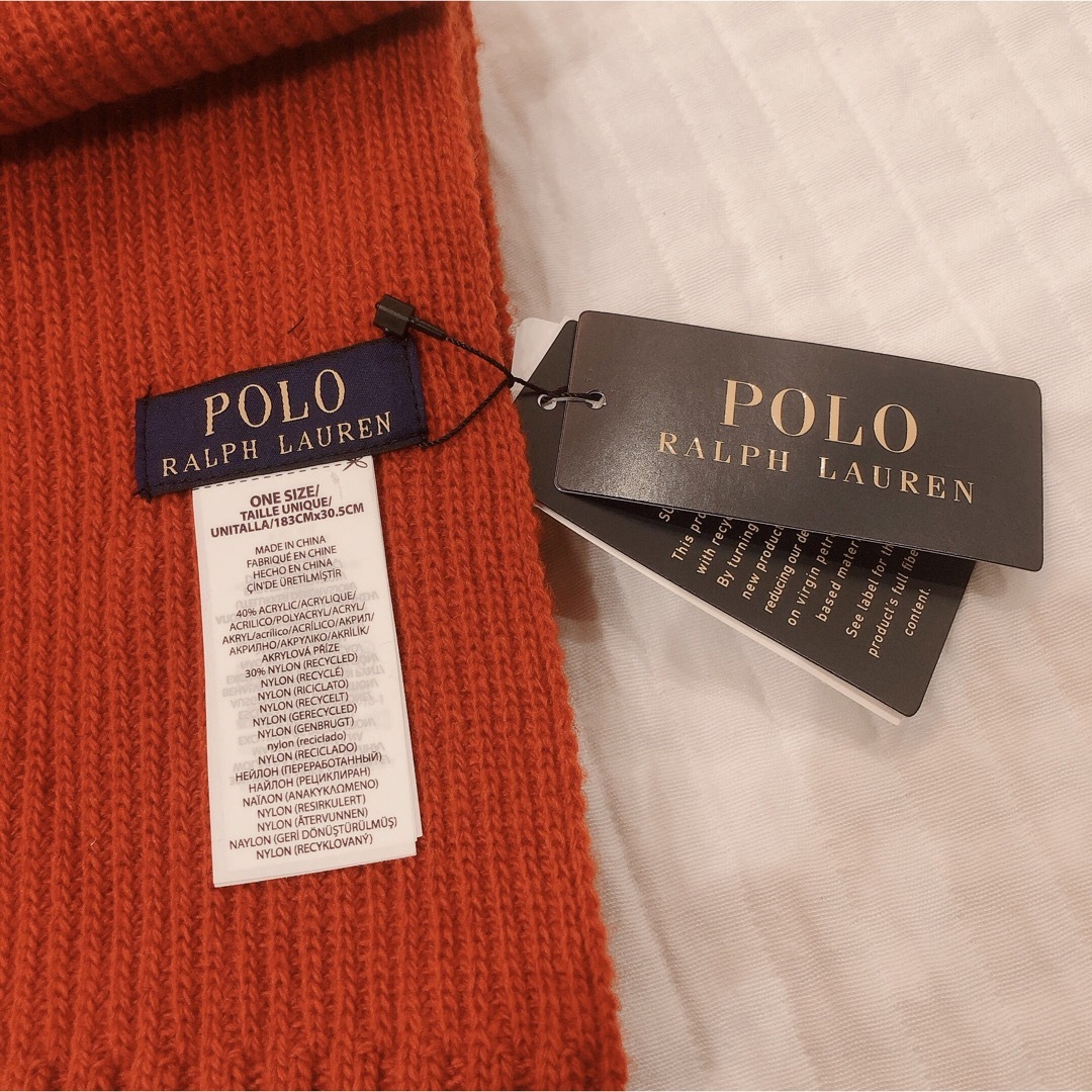 POLO RALPH LAUREN(ポロラルフローレン)のPOLO Ralph Lauren マフラー　ポロベア　レッド　赤色 レディースのファッション小物(マフラー/ショール)の商品写真