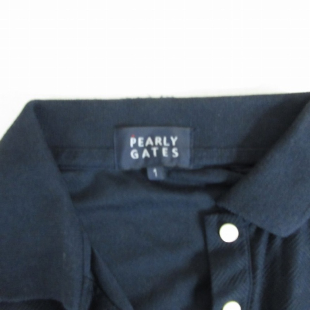 PEARLY GATES(パーリーゲイツ)のパーリーゲイツ ポロシャツ 半袖  刺繍 ネイビー 紺 1 約S IBO47 レディースのトップス(ポロシャツ)の商品写真