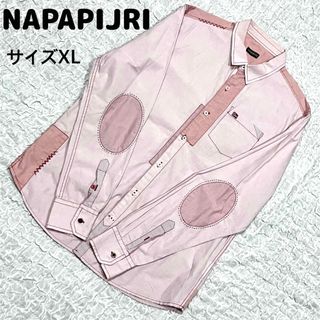 ナパピリ(NAPAPIJRI)のNAPAPIJRI ナパピリ　長袖シャツ　エルボーパッチ　刺繍入り　ピンク　XL(シャツ)