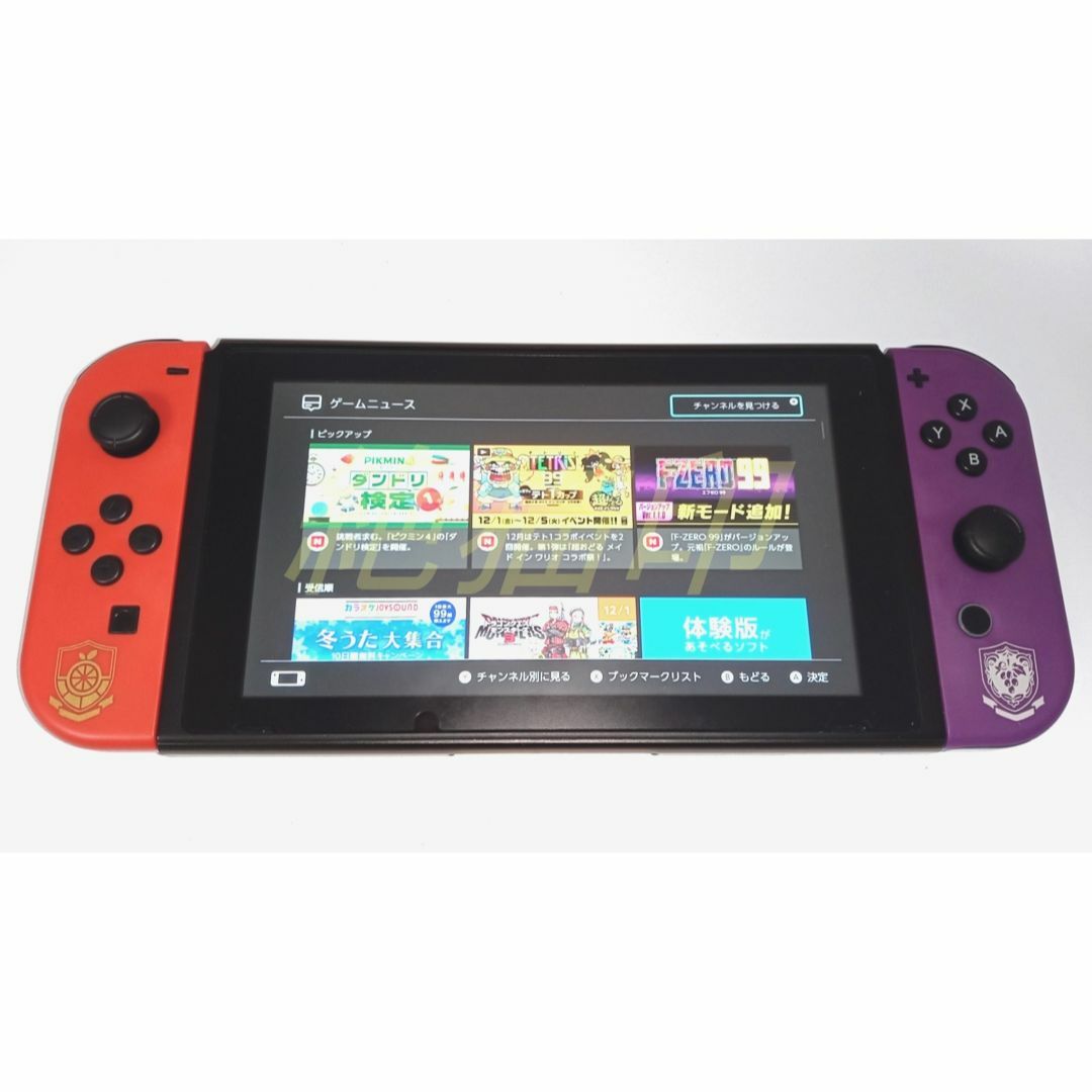 Nintendo Switch(ニンテンドースイッチ)の【新品】ストラップ付 ジョイコン Joy-Con レッド パープル カスタム エンタメ/ホビーのゲームソフト/ゲーム機本体(家庭用ゲーム機本体)の商品写真