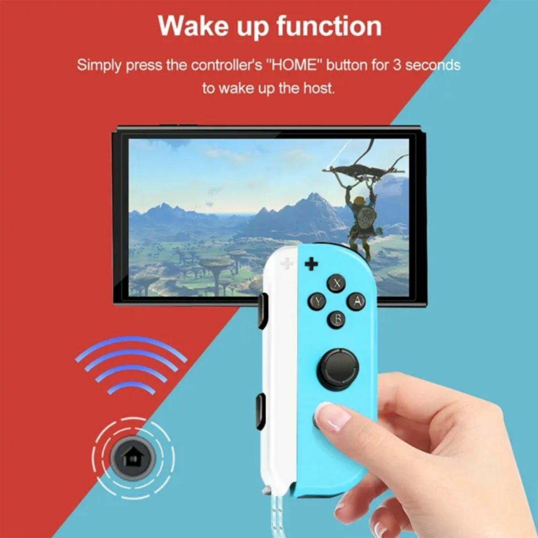 Nintendo Switch(ニンテンドースイッチ)の【新品】ストラップ付 ジョイコン Joy-Con レッド パープル カスタム エンタメ/ホビーのゲームソフト/ゲーム機本体(家庭用ゲーム機本体)の商品写真