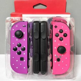 ニンテンドースイッチ(Nintendo Switch)の【新品】ストラップ付 ジョイコン Joy-Con パープル ピンク カスタム(家庭用ゲーム機本体)