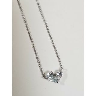 ヨンドシー(4℃)の《美品》4℃　ハートネックレス　ブルー　シルバー　10K(ネックレス)