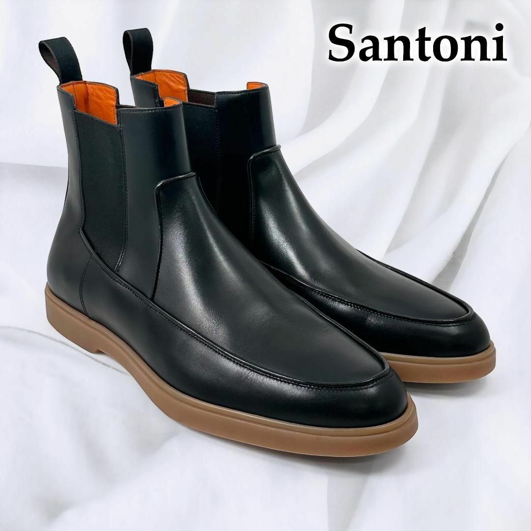 Santoni - ◎未使用級◎ サントーニ サイドゴアブーツ ラバーソール 黒