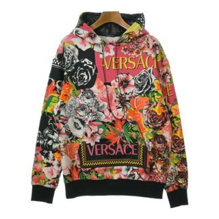 ヴェルサーチ(VERSACE)のVERSACE ヴェルサーチ パーカー F ピンクx黒x黄等(総柄) 【古着】【中古】(パーカー)