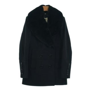 バーバリー(BURBERRY)のBURBERRY バーバリー ピーコート 36(XS位) 黒 【古着】【中古】(ピーコート)