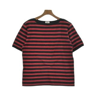 セリーヌ(celine)のCELINE セリーヌ Tシャツ・カットソー XL 赤x黒(ボーダー) 【古着】【中古】(Tシャツ/カットソー(半袖/袖なし))