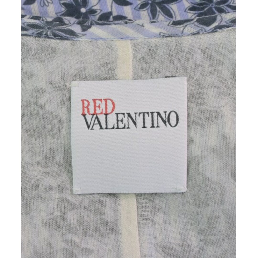 RED VALENTINO(レッドヴァレンティノ)のRED VALENTINO ブラウス 38(S位) 青系x白x紺(総柄) 【古着】【中古】 レディースのトップス(シャツ/ブラウス(長袖/七分))の商品写真