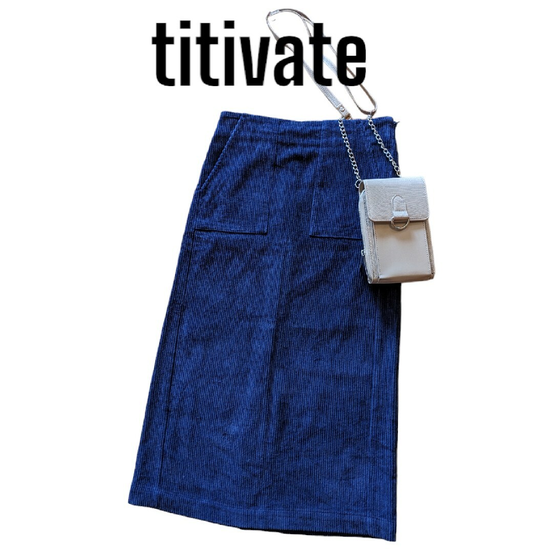 titivate(ティティベイト)のtitivate　コーデュロイタイトスカート レディースのスカート(ひざ丈スカート)の商品写真