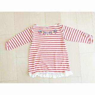 長袖Tシャツ　130 　女の子　ボーダー　チュニック　春　(Tシャツ/カットソー)