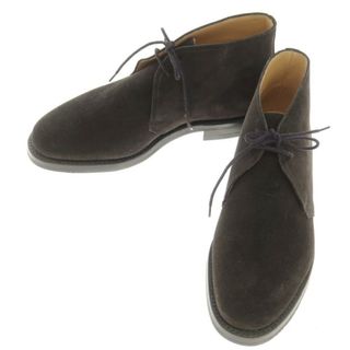 【中古】【未使用】クロケットアンドジョーンズ CROCKETT&JONES CHERTSEY3 スエード チャッカブーツ ブラック【サイズ6 E】【メンズ】