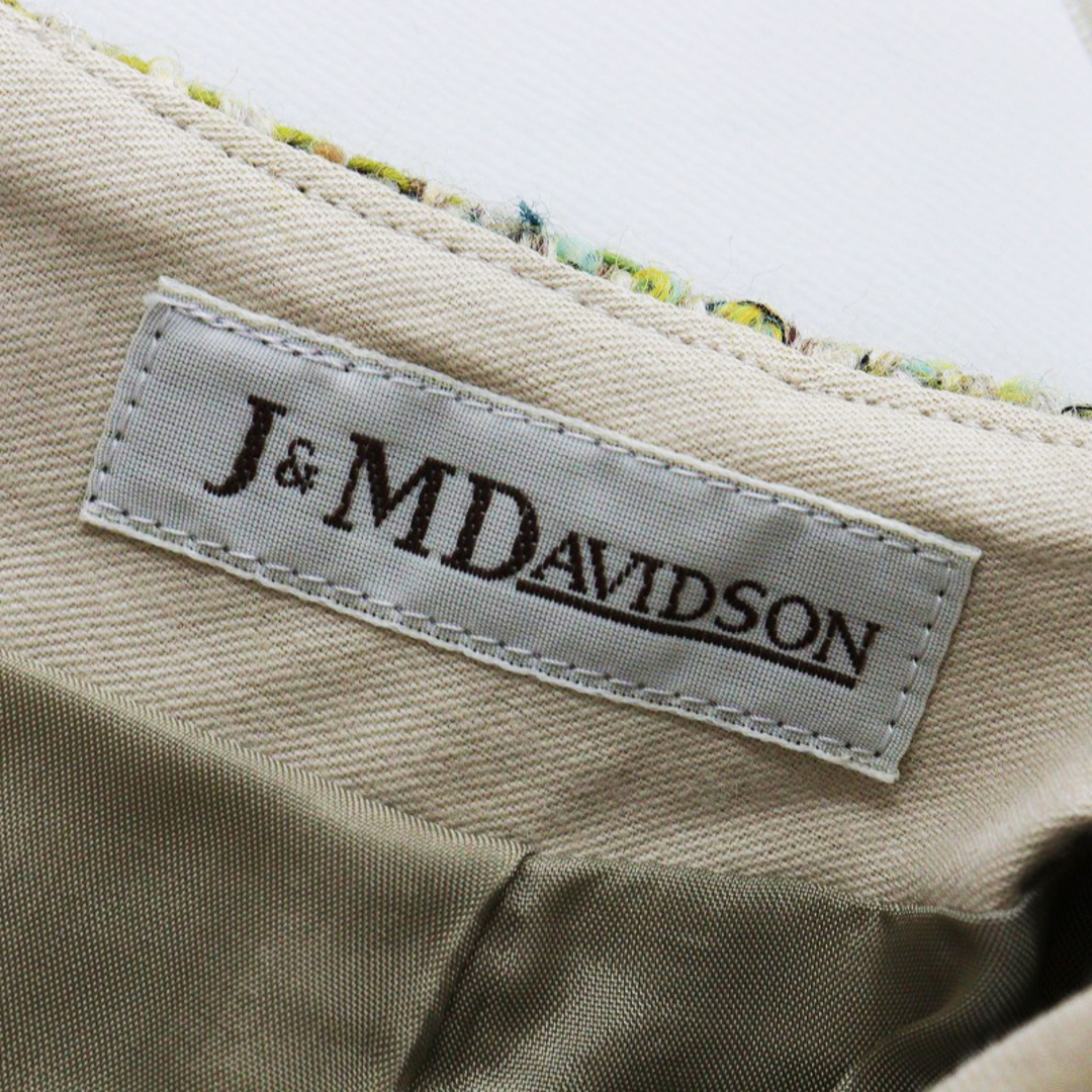 J&M DAVIDSON(ジェイアンドエムデヴィッドソン)のジェイアンドエムデヴィッドソン J&M DAVIDSON ウール ツイード台形スカート/ライトグリーン ボトムス【2400013754996】 レディースのスカート(ひざ丈スカート)の商品写真