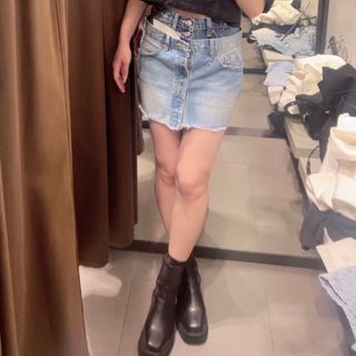 ザラ(ZARA)のZARA デニムスカート 美品 XS(ミニスカート)