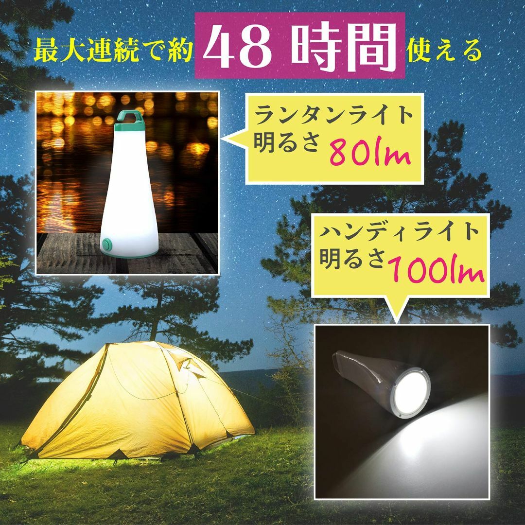 【色: 白＆オレンジ】GOKEI 2024年 最新 2WAY COB LED ラ スポーツ/アウトドアのアウトドア(ライト/ランタン)の商品写真