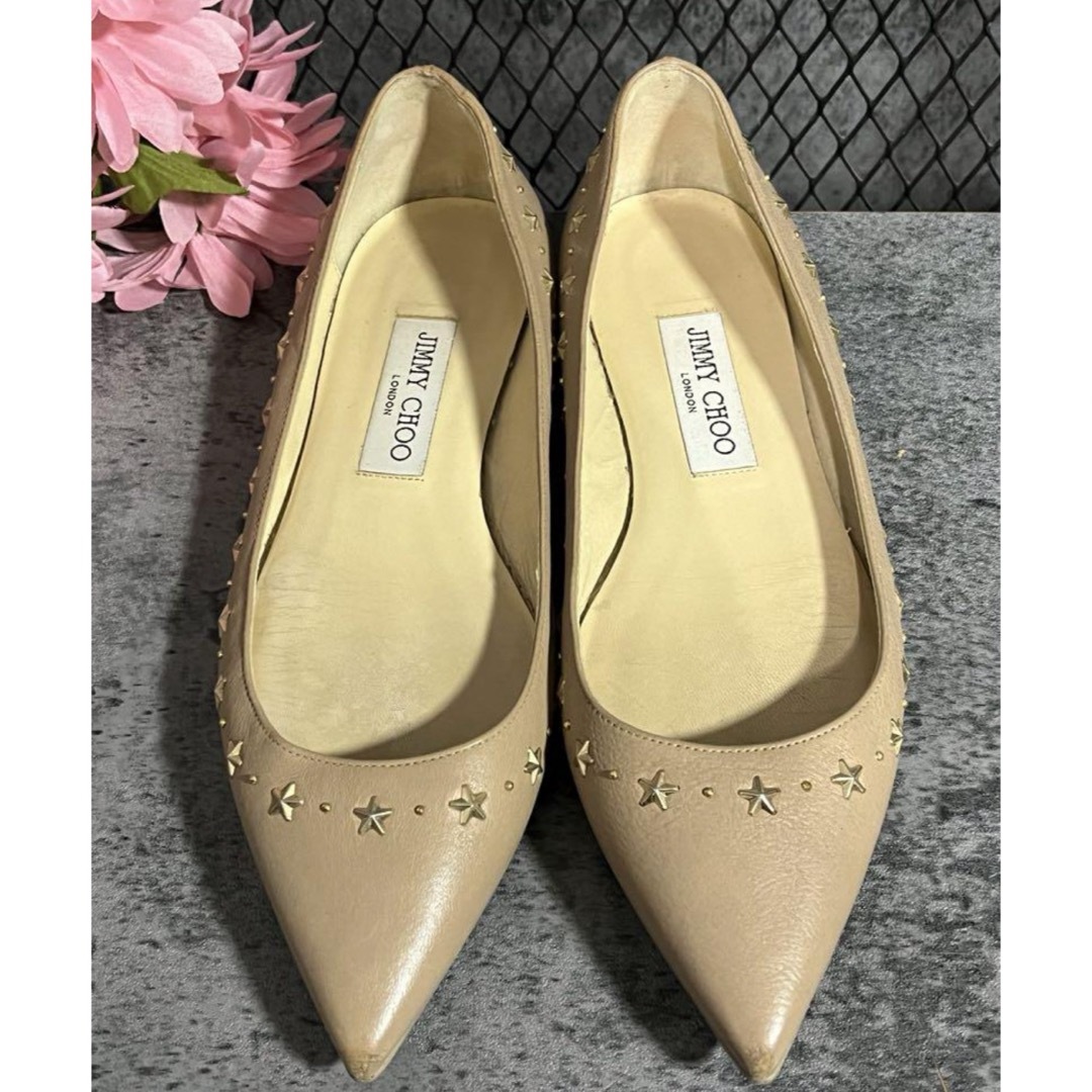 JIMMY CHOO(ジミーチュウ)のジミーチュウ　フラットシューズ　37 レディースの靴/シューズ(バレエシューズ)の商品写真