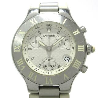 カルティエ(Cartier)のCartier(カルティエ) 腕時計 クロノスカフLM W10184U2 メンズ SS/クロノグラフ/ラバーベルト 白(その他)