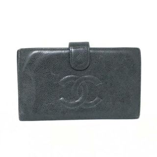 シャネル(CHANEL)のCHANEL(シャネル) 長財布 - 黒 ゴールド金具 キャビアスキン(財布)