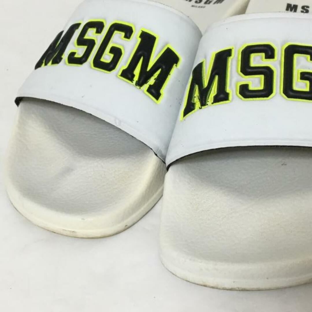 MSGM(エムエスジイエム)のMSGM(エムエスジィエム) サンダル 36 レディース - 白×黒×イエロー 化学繊維 レディースの靴/シューズ(サンダル)の商品写真