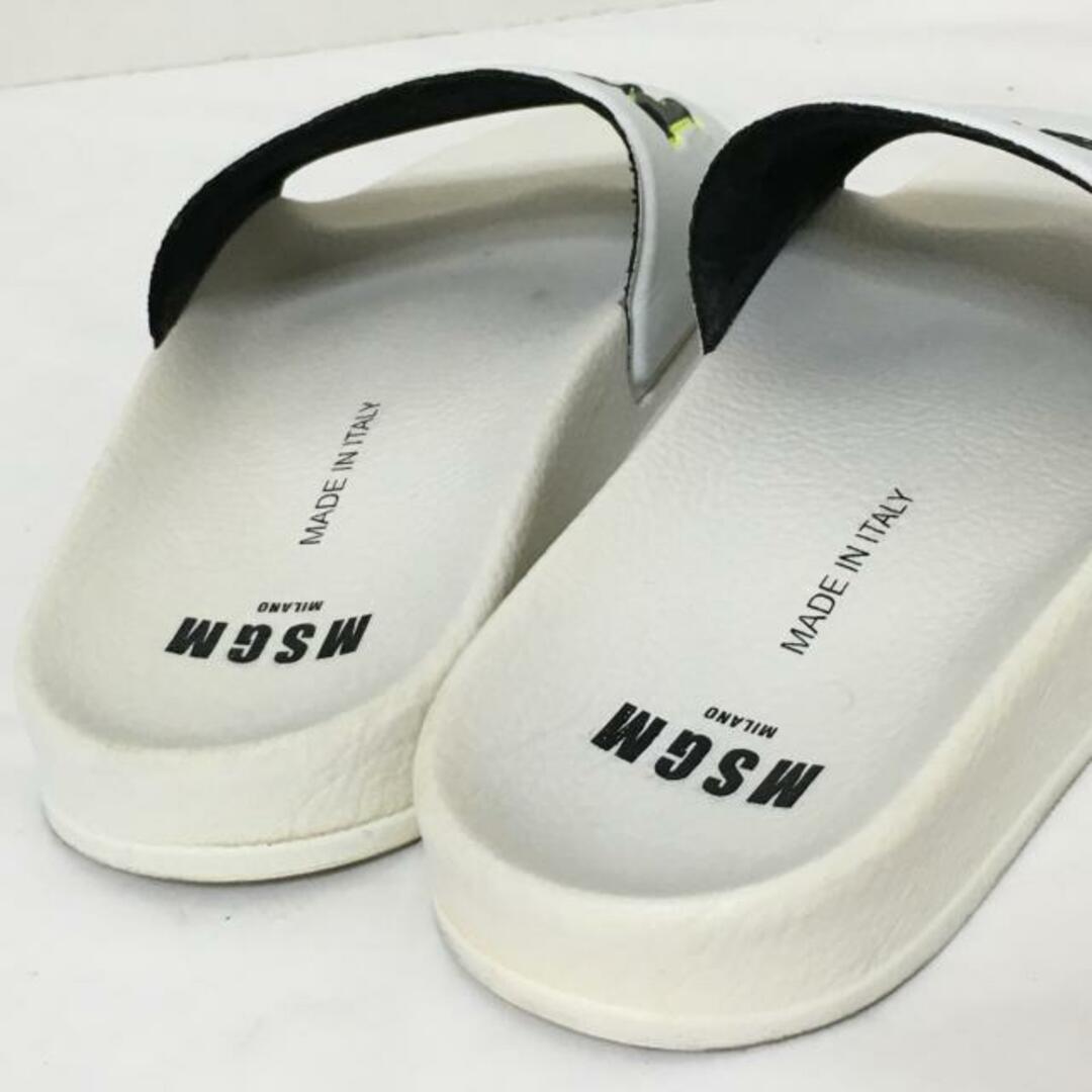 MSGM(エムエスジイエム)のMSGM(エムエスジィエム) サンダル 36 レディース - 白×黒×イエロー 化学繊維 レディースの靴/シューズ(サンダル)の商品写真