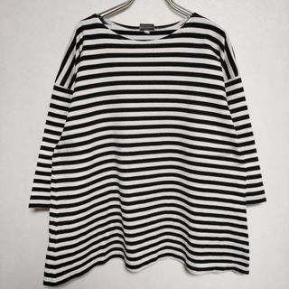 マリメッコ(marimekko)のmarimekko TASARAITA ボーダー 長袖Ｔシャツ カットソー ロンＴ ブラック ホワイト レディース マリメッコ【中古】4-0218M∞(Tシャツ(長袖/七分))