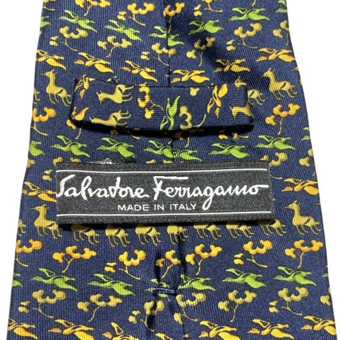 Salvatore Ferragamo(サルヴァトーレフェラガモ)のSalvatoreFerragamo(サルバトーレフェラガモ) ネクタイ メンズ - ダークネイビー×グリーン×マルチ メンズのファッション小物(ネクタイ)の商品写真