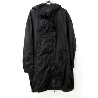 モンクレール(MONCLER)のMONCLER(モンクレール) コート サイズ5 XS レディース美品  SAUGE(セージ) 黒 長袖/ジップアップ/フリル/春/秋(その他)