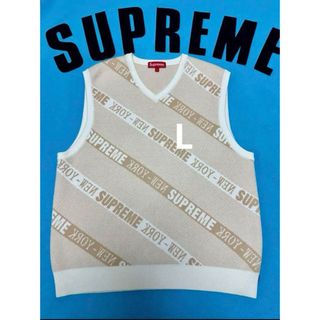 シュプリーム(Supreme)の✨未使用品✨Supreme Stripe Sweater Vest 白(ニット/セーター)